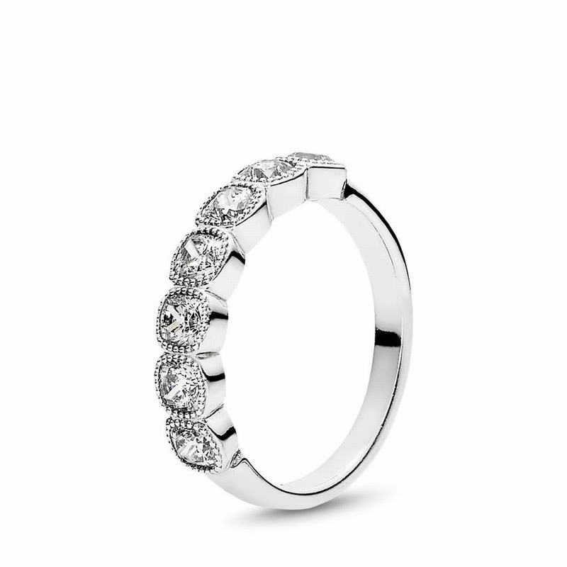 Pandora Alluring Cushion Promise Ring Ireland - Sterling Silver/Cubic Zirconia - 253849QVE